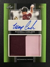 2019 Leat National Showcase #PA-MC1 Maxwell Carlson Patch Autograph Green /25