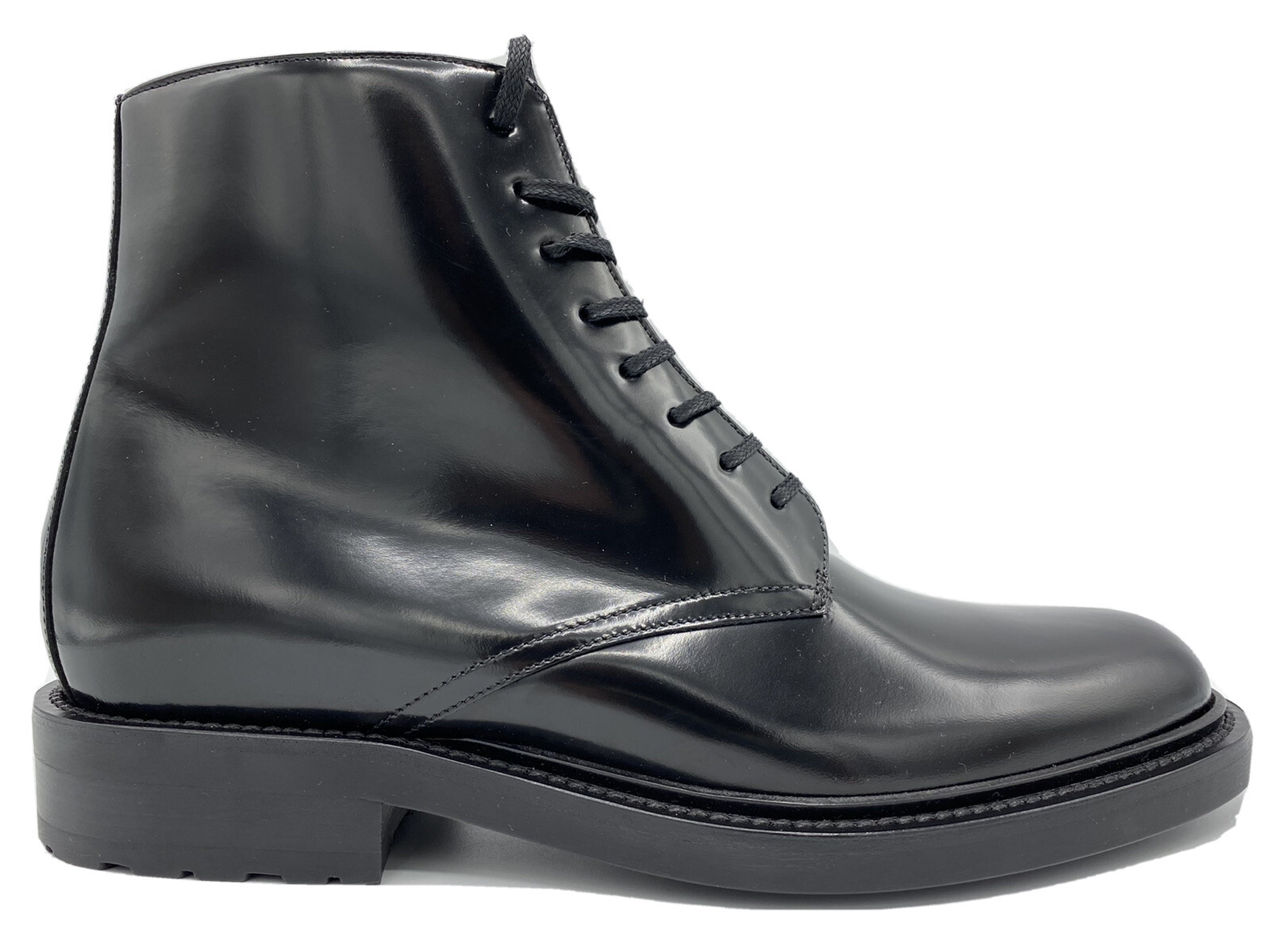 Stivali esercito Saint Laurent in pelle nera $1.500 taglia US 10 EU 43 Made in Italy