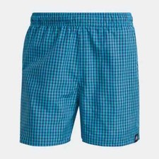 Image of ADIDAS Check Swim Shorts Mens Size UK XS Blue NEW