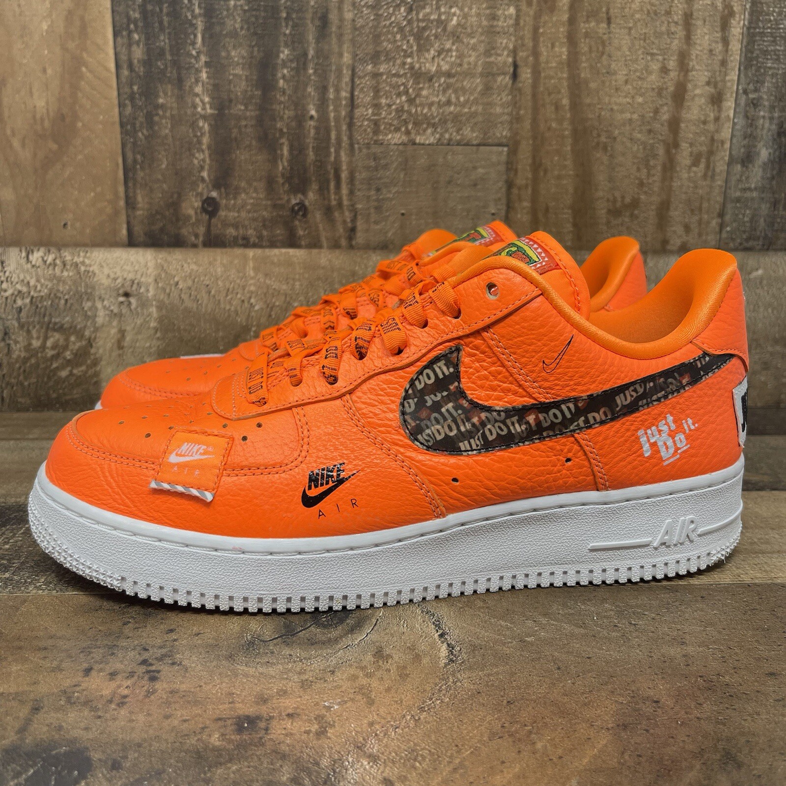 Nike Air Force 1 Low Just Do It Size 8 Mens Orange Black JDI White 2018 AR7719-8