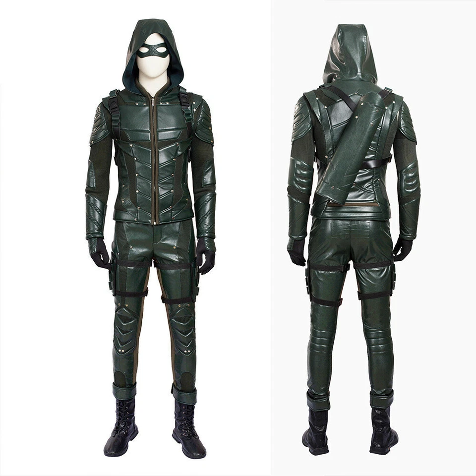 Flecha Verde 5 Oliver Reina Disfraz Juegos con disfraces Halloween Trajes Cuero Hombres Traje Foto 2 de 4