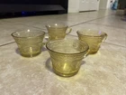 Set of 4 Vintage Yellow Amber Federal Glass Patrician Tea Cups Depression Glass