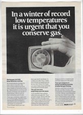 1977 American Gas Association "Urgent That You Conserve Gas" Vintage Print Ad