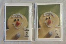 NEW Hallmark Set of 2 Pkgs. Snowman Sugar Cookie Note Cards w/Envelopes (5 each)