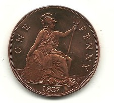 1887 Jubilee Head Penny Brilliant Uncirculated