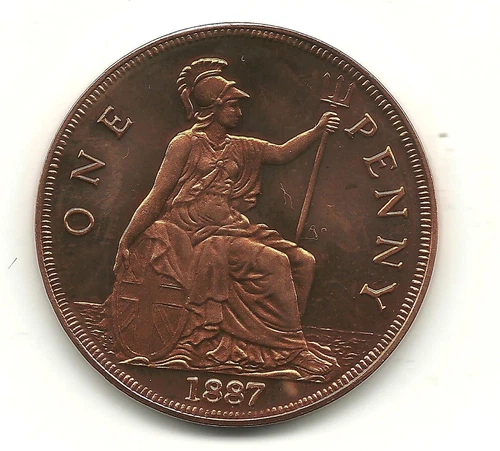 1887 Jubilee Head Penny Brilliant Uncirculated