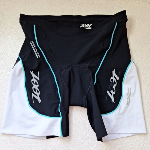 Zoot Ultra Cycling Tri Shorts Womens Medium Black White Padded Biowrap Seamlink - Picture 1 of 13