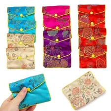 12X Fancy Silk Chinese Jewelry Purse Pouches Zipper Bag Pouch  Gift 7*8cm/8*10cm