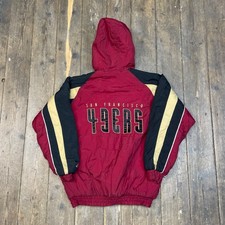 Logo Athletic Nfl Puffer Coat San Franciso 49ers Full Zip Jacket Red, Womens, Xl