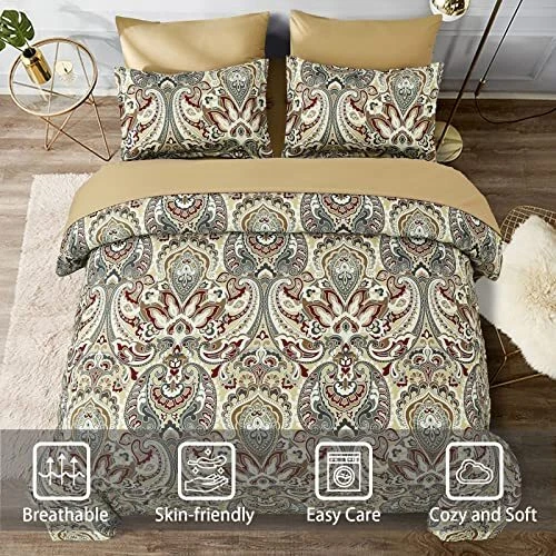 Комплект постельного белья бохо из 7 предметов кровать в сумке одеяло богемное пейсли королева хаки - Изображение 3 из 4