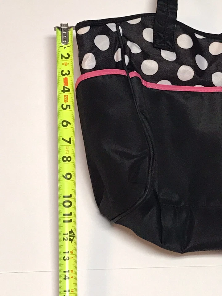 Disney Baby Diaper Shoulder Bag Minnie Mouse Black White Polka Dot Tote Large - Image 2 of 4