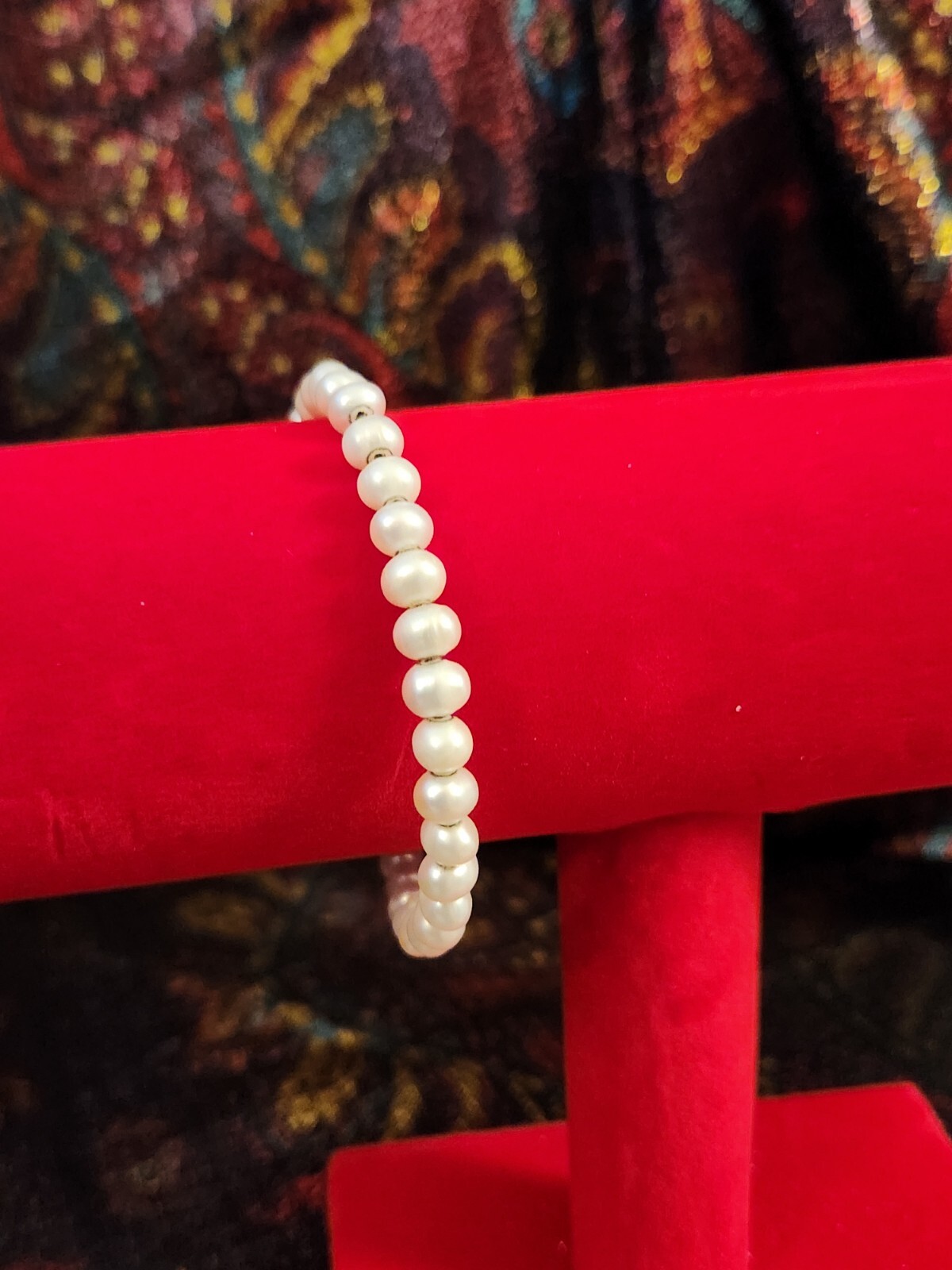 PEARL BEAD MEMORY WIRE FLEX WRAP BRACELET - image 2