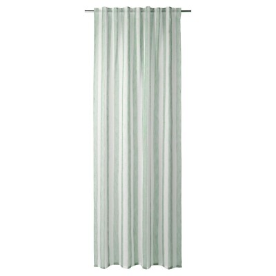 casa NOVA TONRI Verdeckter Schlaufenvorhang Polyester Grün Sstreifen 140x245 cm