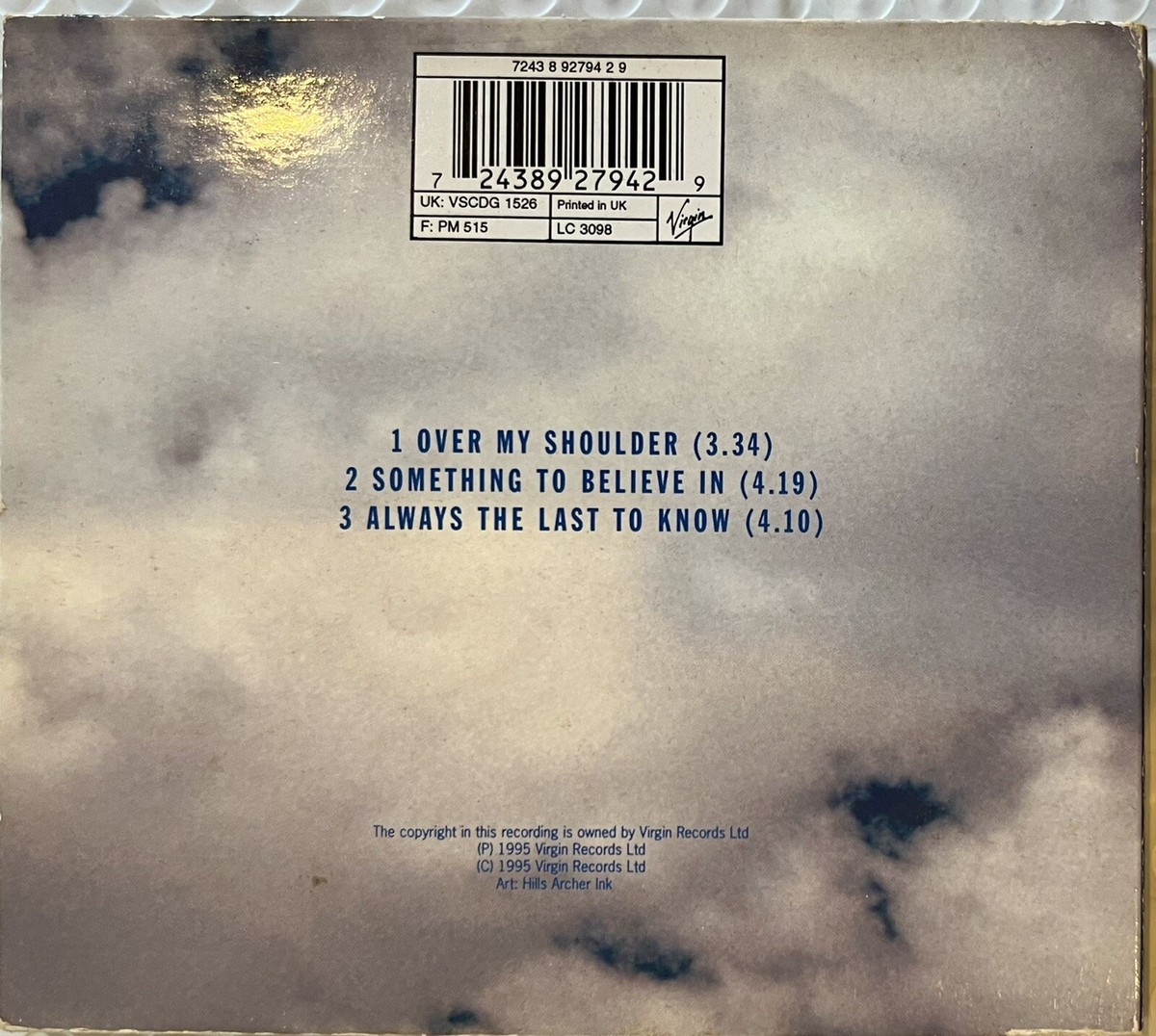 MIKE & THE MECHANICS - Over My Shoulder - 3-Track UK Import