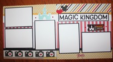 Disney scrapbook pages 2 each 12 x 12 handmade photo ready Magic Kingdom