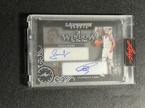 STEPHEN CURRY * NASH 2024 LEAF ULTIMATE SPORTS WINDOW TO THE PAST DUAL AUTO 5/7 - 第 1/2 張圖片