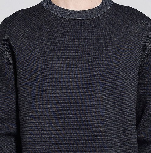 LEMAIRE x UNIQLO 'U' Men's Designer Milano Ribbed Crew Neck Sweater S Blue *NWT* - Picture 3 of 17