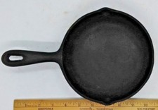 6 1/2" Vtg.  BSR No 3 Cast Iron Skillet Fry Pan 2 Pour Spouts USA heat ring