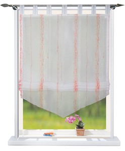 Raffrollo Raffgardine Mit Schlaufen B 100 Cm X 140 Cm Weiss Orange Rot Ebay