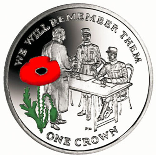2014 We Will Remember Them Armistice Day Proof Silver Crown Coin Ascension Is - 第 1/2 張圖片