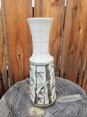 Large Studio Art Pottery Vase Wheel Thrown Hand Made Bamboo Asian ...