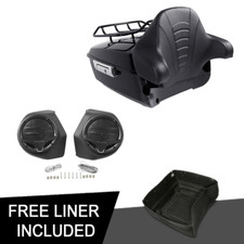 King Trunk W/ Rack Pad & Speakers Fit For Harley Touring Road King 14-25