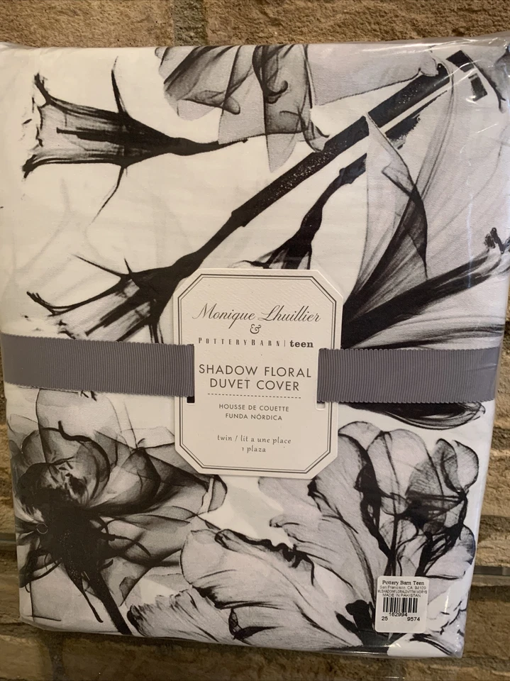 Juego de ropa de cama Pottery Barn Monique Lhuillier sombra floral tamaño doble edredón falso Foto 2 de 3