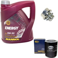 MotoröL ÖLfilter SM5091 5W30 4 Liter + ÖLablassschraube FüR Hyundai KIA Mitsubis