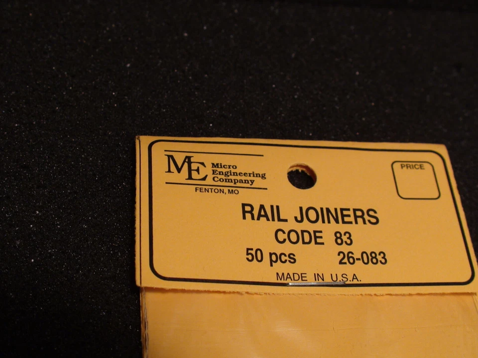 MICRO ENGINEERING #26-083 RAIL JOINERS HO CODE 83 - 50 PCS BIGDISCOUNTTRAINS - Image 3 of 4