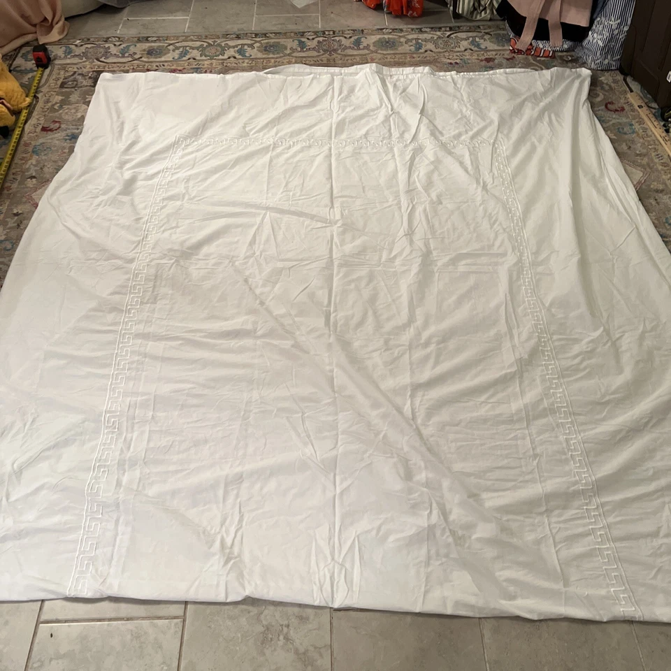 Funda nórdica Max Studio Home KING 100% algodón suave blanca bordada llave griega Foto 2 de 4