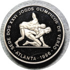 elf Saint Thomas & Prince 1,000 Dobras (1993) Proof Olympic Games 1996 Wrestling — photo 1