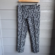 The Limited Ankle Trouser Pants Womens Size 2 Black Paisley Dressy Career Office