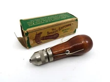 Vintage Leather Sewing Awl Speedy Stitcher Tool Stewart Mfg Made In USA