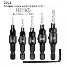 5 Pcs Countersink Bits