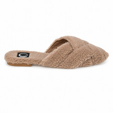 Journee Collection Sereena Faux Fur Slide Slipper Tan	7M