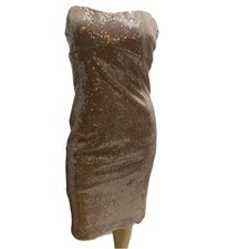 Guess Satin Strapless Rose Multi ST Jamie Dress NWT-8