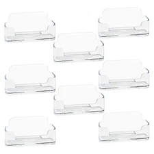HSYMQ 8 Pack Acrylic Business Card Holder for Desk, Clear Plastic Business Ca...