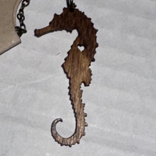 Collier pendentif hippocampe - Marron - Photo 2/9
