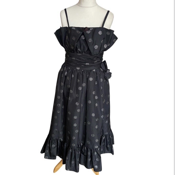Vintage 1980's John Charles black Silver Polka Dot Occasion/ Prom Dress  Size 14 | eBay