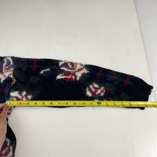 Vintage Shaggy Mohair Hand Knit Paris Sweater 80s Floral Rose Grunge Kurt Cobain, $75 - Photo 11