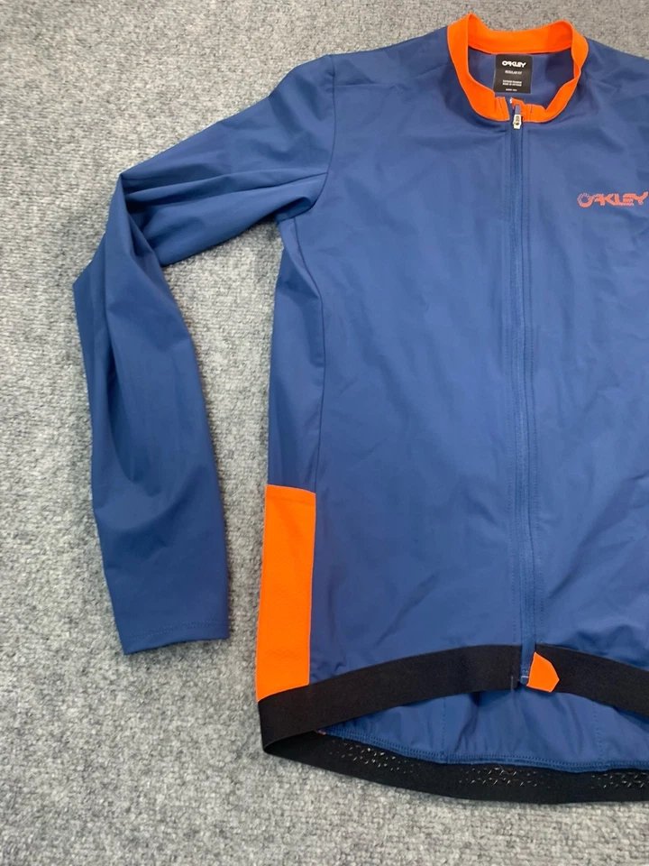 Camisa Oakley para mujer azul mediana manga larga cremallera completa ciclismo reflectante elástica Foto 3 de 4