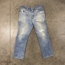 Vintage Lee Riders Faded 1970s Distressed Denim Jeans 32x29.5 Made In USA Talon