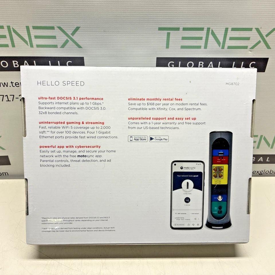 Motorola Ultra-Fast DOCSIS 3.1 Cable Modem with AC3200 Dual Band Router MG8702 - Image 4 of 4