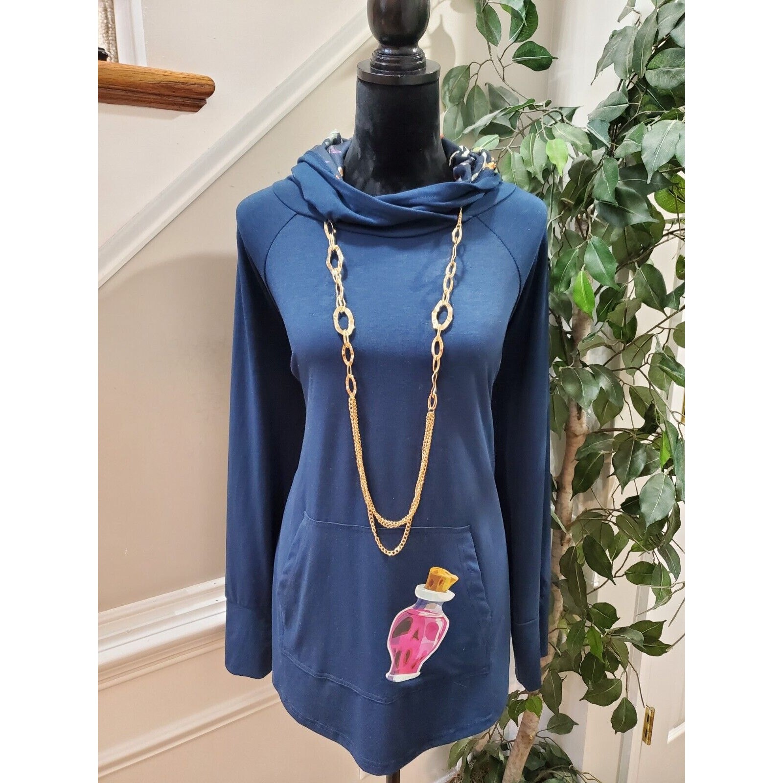 Lularoe Potion Blue Solid Polyester Long Sleeve C… - image 12