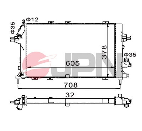 JPN MotorküHler WasserküHler 60C9036-JPN FüR Opel Astra L70 A04 Caravan GTC A05-image