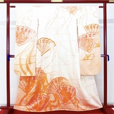 Japanese Kimono 'FURISODE' Silk/Traditional/Shibori/Luxury/Length:162cm N0866