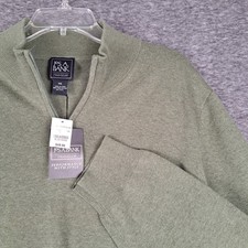 NWT Jos A Bank Traveler 1/4 Zip Pullover Sweater Pima Cotton Green Sz XXL