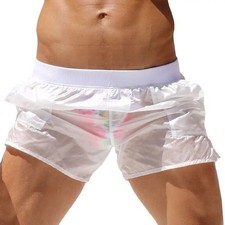 Men See-Through Swim Shorts Swimwear Quick Dry Swimming Trunks Boxer Briefs