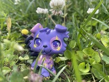 OOAK LPS Custom Collie Purple Stitch Clown Springy Tail