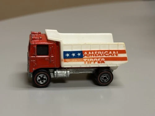 1973 American Tipper Truck Hot Wheels Redline Red Vintage HK Hong Kong